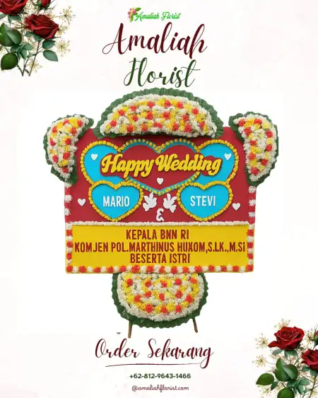 Papan Bunga Pernikahan Cibelok